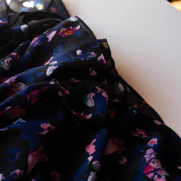 Jason Wu x RTR Navy Floral Ruched Dress - Size 4 - Picture 6 of 7